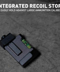 Low Profile Picatinny Anti Cant Level Bubble for rifles with integrated recoil stop on gray surface
