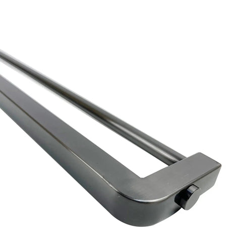Heavy Duty Black Stainless Steel Furniture Legs Four Piece Modern Cabinet Riser Feet with Quick Screw Mount detail view.