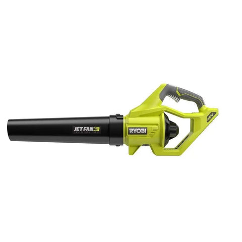 Heavy Duty Cordless Jet Fan Leaf Blower With 500 CFM And 110 MPH Turbo Boost For Quick Yard Cleanup, featuring a green and black design and ergonomic grip.