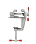 Dope Versatile Aluminum Alloy Vise For Desktop Or Handheld Use Adjustable Jewelry And Electronics Workstation Clamp Tabletop Ready Multi Function Metal Fixture For Crafting Repairs And Precise Holders, aluminum vise with red handles