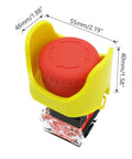 Heavy Duty Red Mushroom Emergency Stop Push Button Switch 1NC 1NO 22mm Mount, 40mm Button, Latching, Protective Cover