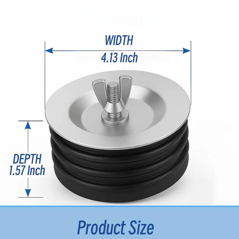 4 Inch Mechanical Pipe Test Plug With Galvanized Screw And Steel Wing Nut End Of Pipe Gripper Expanding Rubber Stopper for sewer cleanout.
