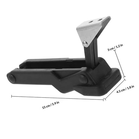 Rubber Draw Latch Black With Storage Rack For Cabinet Doors featuring marine-grade material and measurements.