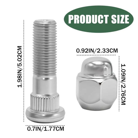 4 Piece Wheel Lug Stud Nut Set With M12x1.5 Threads For Most Cars Front And Rear Left Right Replace 5295014140 Steel High Strength Wear
