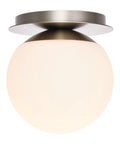 Modern Globe Wall Sconce 1 Light In Brushed Nickel, Diffused Opal Glass Shade, Ideal For Bedroom Bathroom Living Room Hallway Vanity Lighting, Contemporary Sconce And Ceiling Light Fixture.