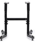 Rugged Heavy Duty Wood Lathe Stand With 225 Pound Capacity, adjustable steel frame with height adjusters visible.