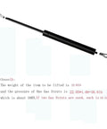Pro Level 15 Inch Gas Struts Lift Supports 450N Gas Shocks, detailed view of gas strut with mounting ends.