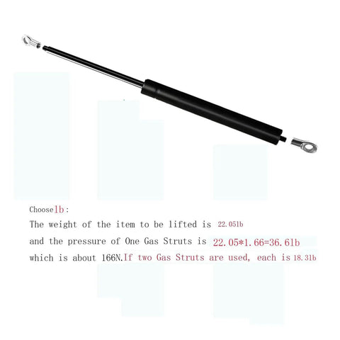 Pro Level 15 Inch Gas Struts Lift Supports 450N Gas Shocks, detailed view of gas strut with mounting ends.