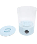 Rechargeable Cordless Mini Portable Washer With Turbo Water Tech Cleans Delicates Undies Socks And Towels With Gentle Kneading Action Dual Batteries, blue plastic washer with lid