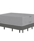 Rectangle Patio Furniture Cover For Outdoor Tables And Chairs 110 By 84 Inches Heavy Duty All Weather Waterproof And UV Resistant, gray color