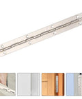 Heavy Duty Stainless Steel Continuous Piano Hinge For Jewelry Boxes And Wooden Cabinets With Folding Design And Pre Drilled Holes 7.86 Inch Silver Built To Withstand Constant Use