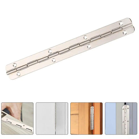 Heavy Duty Stainless Steel Continuous Piano Hinge For Jewelry Boxes And Wooden Cabinets With Folding Design And Pre Drilled Holes 7.86 Inch Silver Built To Withstand Constant Use