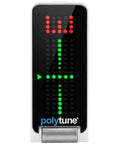 PolyTune Clip On Guitar Tuner With Polyphonic Tuning Strobe And Chromatic Modes Plus 108 LED Matrix Display showing tuning.