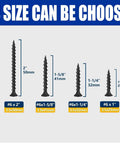 220 Pack One Quarter X 6 Phillips Drywall Screws For Sheetrock Wood Framing Workhorse Grade Carbon Steel body sizes 50mm to 25mm