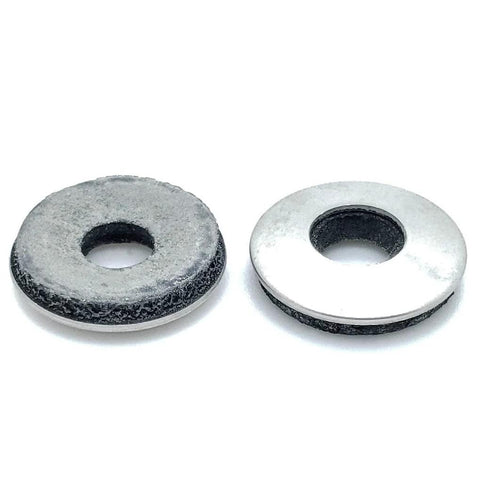 Stainless steel bonded sealing washers with EPDM neoprene rubber, 1/4-inch inner diameter, pair