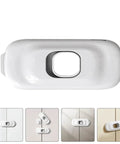Top view of "4 Pack Babyproof Cabinet Locks For Cabinets Drawers And Fridges Adjustable Length Easy Install White ABS Safety Locks For Kitchen Wardrobe And Freezer Keep Little Hands Safe No Tools Required" showing single lock design.