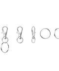 Hella Durable Premium Silver Swivel Snap Hooks 50 Pack Lobster Claw Trigger Clasps for keychains with split rings