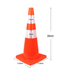 28 Inch Traffic Cones Set Of 12 Jobsite Ready High Visibility Plastic Road Cones PVC Safety Parking Cones For Traffic Construction Hazards Fluorescent Orange With 4 Inch And 6 Inch Reflective Strips Collar