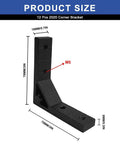 Product dimensions of 12 Pack 2020 Angle Bracket Corner Black With T Nuts And Screws Wrench For 8020 Aluminum Profile V Slot
