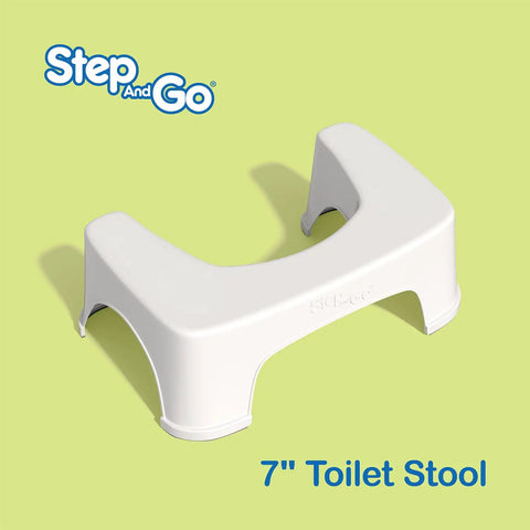 7 Inch Toilet Stool For Squatting To Make Pooping Easier, ergonomic design on green background