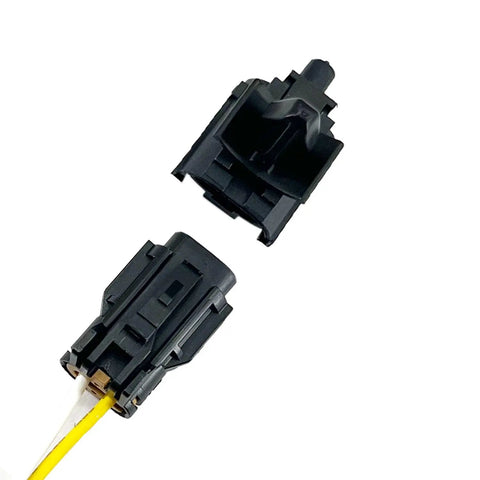 Top Shelf Ambient Temperature Sensor With Connector Pigtail Harness showing two connectors for direct replacement in vehicles.