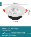 UBNMIUBV 5W/7W/12W/15W Led Recessed Lighting Kit - Adjustable Color Temperature Efficient Downlight for Home and Commercial Use,15w-Neutral Light, white aluminum COB downlight.