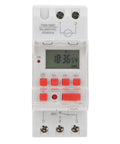 Front view of Programmable Digital Timer Switch 85 To 265V 30A With LCD Countdown Display, 24 Hours 7 Days Scheduling.