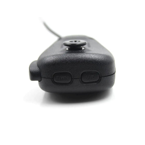 Close-up of 2-Pack DTMF Handheld Microphone With Button For Mobile Radios 6 Pin RJ11 Plug, showing button details.