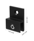 Heavy Duty Glass Fixing Clips Set, H Type Black Aluminum Alloy Wall Mount Clamps for mirrors and shelves.