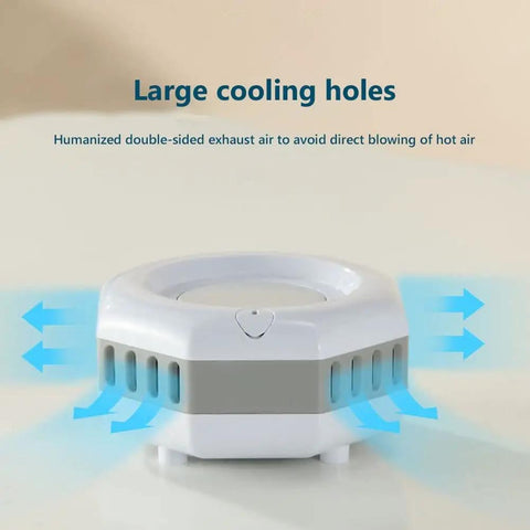 Portable Electric Mini Fridge Cooler For Desk And Ride Keeps Your Beverages Frosty On The Daily With Rapid Chill Function showing large cooling holes and exhaust air design.