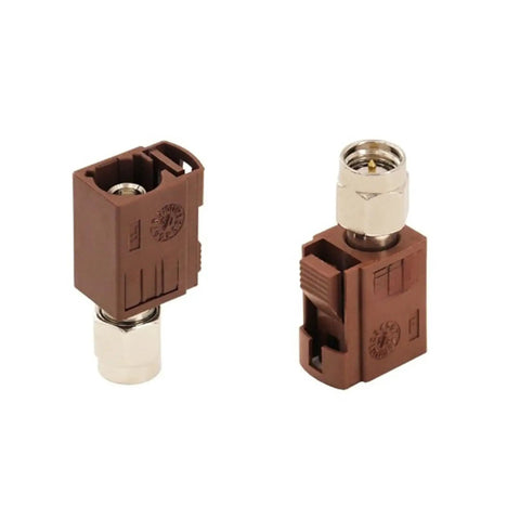 Fakra F Female To SMA Male Adapter Pair For GPS Antennas And RF Projects, Brown Fakra To SMA Connector Kit, 2-Pack