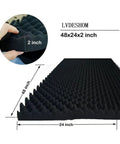 Heavy Hitter One Pack Egg Crate Foam Soundproof Wall Panels Top Shelf Acoustic Treatment 48 By 24 By 2 Inches Black