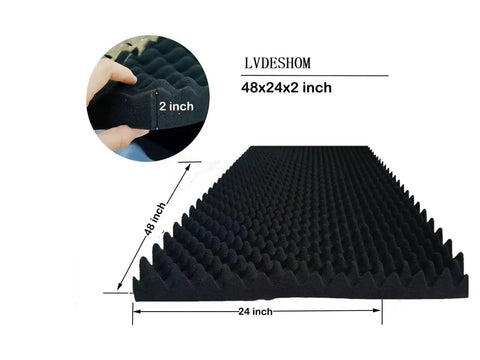 Heavy Hitter One Pack Egg Crate Foam Soundproof Wall Panels Top Shelf Acoustic Treatment 48 By 24 By 2 Inches Black