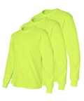 High Visibility Long Sleeve Construction Work Shirts For Men Safety Green Size Large 3 Pack Built Tough For Jobsite Safety Breathable All Day Comfort Everyday