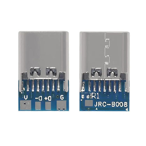 Close-up of 40 Pin breakout board with dual USB 3.1 Type C Female sockets from Usb C Connector Kit for soldering.