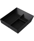 Custom Fit Center Console Organizer Tray For Tesla Cybertruck 2024 Plus features a matte ABS plastic insert with compartments.