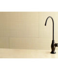 Restoration Style Oil Rubbed Bronze Water Filtration Faucet With Solid Brass And Zinc Alloy Build shown on deck mount