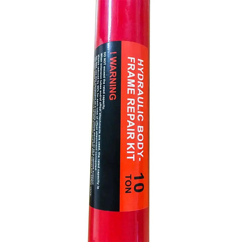 10 Ton Hydraulic Hand Pump Ram For Heavy Duty Lifting And Auto Repair Tool High Pressure Jack, close-up of hydraulic body repair kit label