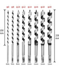 Image showing Badass Eight Piece Auger Drill Bit Set With Two Three Zero Millimeter Hex Shank for wood drilling tasks.