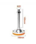 Heavy Duty Leveling Feet Four Pack Nonslip Adjustable Screw Legs with 100mm base for stable garage use.