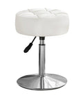 Adjustable Vanity Stool With 360 Degree Swivel White Faux Leather Makeup Chair For Home Studio Perfect For Bathroom Or Living Room Height Adjustable From 15.8 To 20.7 Inches Smooth Comfort And Easy Access For Your Daily Grind
