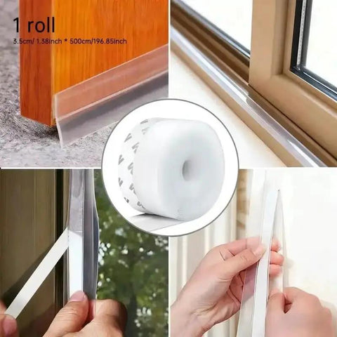 Heavy Duty Self Adhesive Foam Weather Stripping Tape For No Fuss Quick Setup to Kick Out Cold Drafts and Rain Leak from Doors or Windows, 1.38 inch by 16.4 foot roll.
