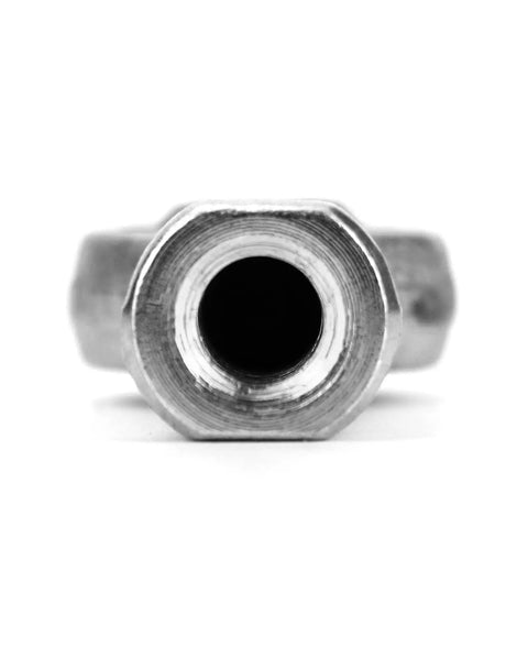 8mm Rod End Bearing Set 10 Pcs M8x1.25 Female Right Hand Thread Self Lubricating Articulated Bearings With Bronze Seat Ring And Hardened Chrome Plated Ball Built Tough For Linkages, front view thread