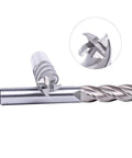 8-piece set of HSS end mills, 4-flute straight cutters, sizes 1/16 in to 1/2 in