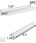 Six Pack Black Finger Pulls For Cabinets With 6.3 Inch Hole Centers Hidden Ergonomic Design with dimensions and screws