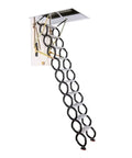 Heavy Duty Electric Remote Attic Ladder Smooth Gliding Pull Down Loft Stairs 70 X 100 Cm with retractable design and carbon steel frame.