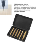 Get The Ultimate 6 Piece HSS 4341 Double Head Damaged Screw Extractor Kit For Stripped Bolts And Broken Fasteners In Sizes 2 To 12mm Made Tough With Titanium Coated Steel For Easy Removal Any Day, 6-piece case