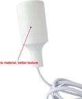 Plug In Hanging Light Kit showing silicone E26 E27 socket with 9.8 foot cord, white color, from 5 pack set, for living room or bedroom use.