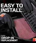 High Flow Lifetime Engine Air Filter for Jeep Gladiator and Wrangler JL 2018-2025 Boosts Power and Acceleration installation