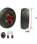 160mm Off Road Electric Skateboard Wheel With Aluminum Alloy Hub And Pneumatic Tire, side view and measurements displayed